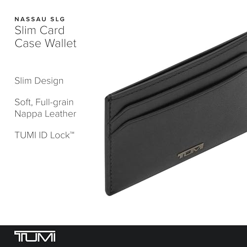 Image of Tumi Card Case, Official, Authentic Nassau SLG Slim Card Case, Black Smooth, One Size