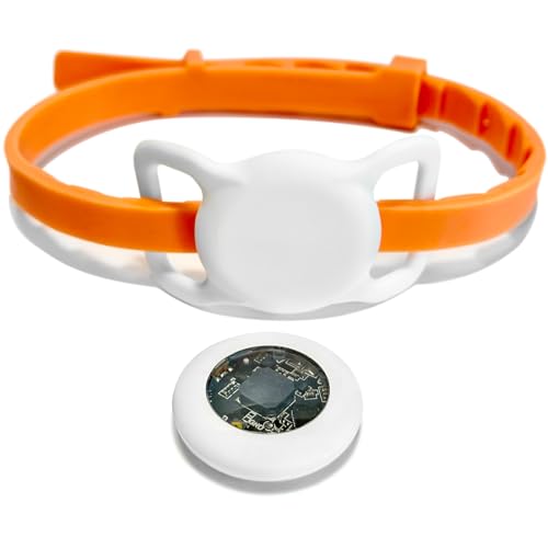 Coleira rastreadora de gatos AirTag e equipada com rastreador; suporte para airtag; sem taxas mensai