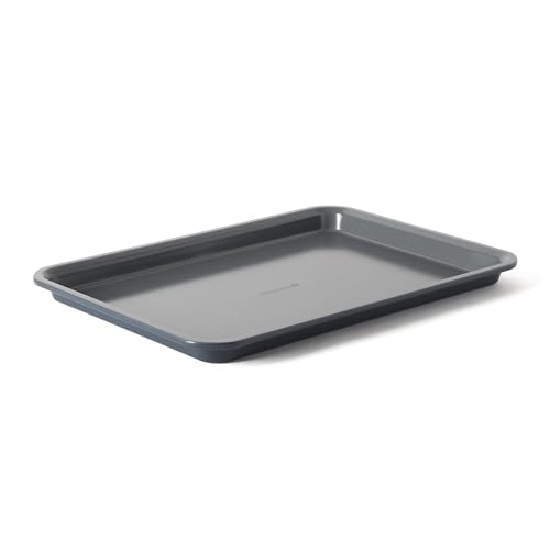 Calphalon Legacy 15 x 10 Inch PFA Free Nonstick Cookie Sheet Baking Pan in Blue, Durable Heavy Gauge Steel Bakeware for Even Heating, Oven Safe Baking Tray for Cookies and Roasting  