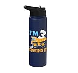 3rd Birthday Construction Fun Stainless Steel Insulated Water Bottle