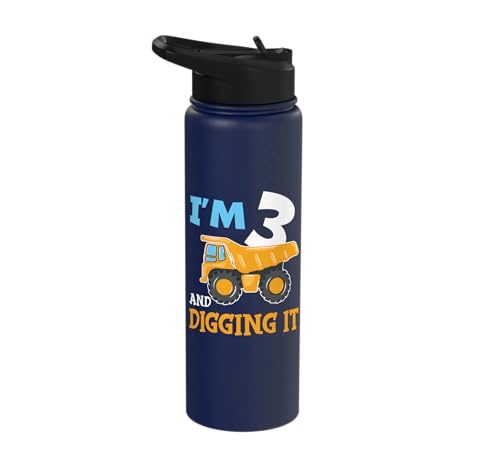 3rd Birthday Construction Fun Stainless Steel Insulated Water Bottle
