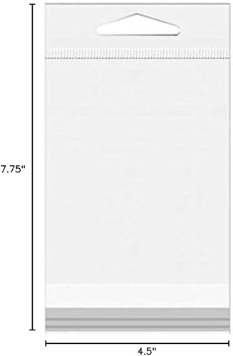 ClearBags 4 12" x 7 34" + solapa, bolsa colgante transparente (100 piezas) HB4X7A