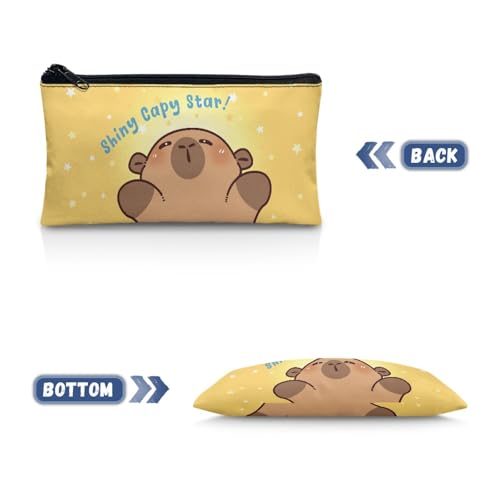 Image of Kawaii Capybara Pencil Case Lightweight Pencil Pouch with Zipper Kawaii Pen Organizer for Toddlers Girls Cute Crayon Pouch for Painting Lesson
