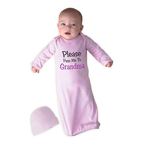 Image of Cute Rascals Please Pass Me to Grandma Boys-Girls Cotton Newborn Sleeping Gown One Piece