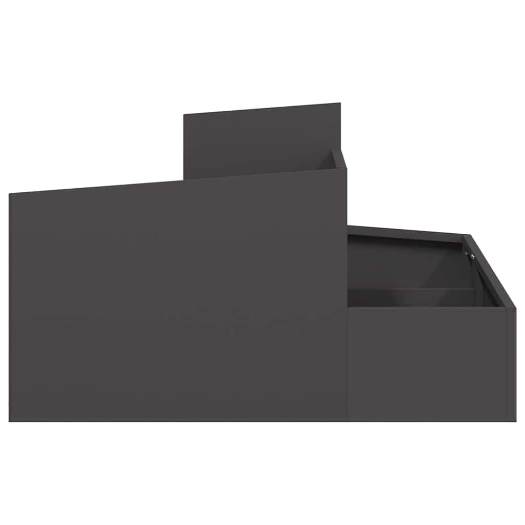 vidaXL Doniczka ogrodowa Czarny 80 x 80 x 50 cm Stal zimnogięta, Ogród i taras, nowoczesny metalowy doniczka na zewnątrz, dekoracyjny pojemnik na rośliny, akcesoria na patio