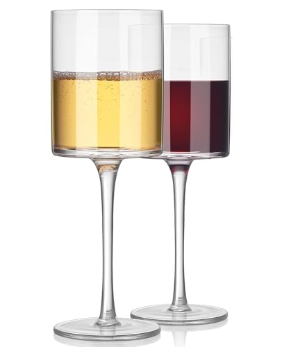 Image of Premium Wine Glasses 300ml, Set of 2 Long Wine, Burgundy Clear Glasses with Stem for Wedding Anniversary, Birthday, Gift (RKT-04, Set of 2)