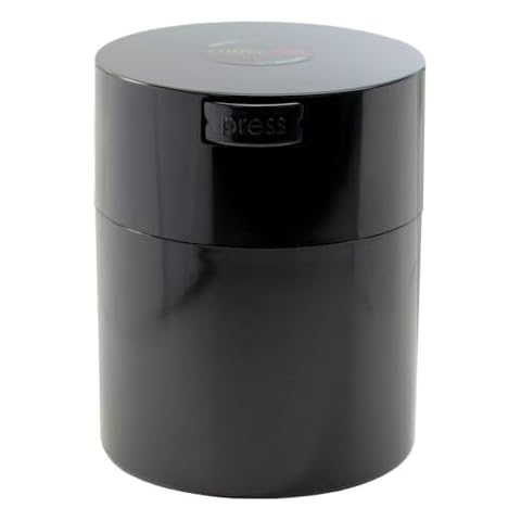 Coffeevac 1/2 LB – Patented Airtight Container | Multi-use Vacuum Container Works as Smell Proof Containers for Ground Coffee and Coffee Bean Containers. Black Cap and Body Cover