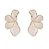 Irregular Unique Statement White Flower Earrings Big Floral Chunky Gold Earrings Elegant Vintage Drop Dangle Trendy Jewelry