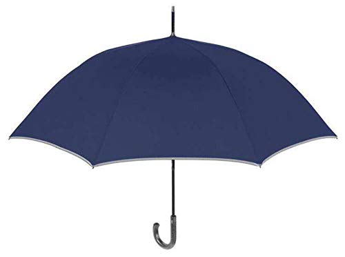 Parapluie homme golf PERLETTI bleu automatique microfibre avec bords réfléchissants