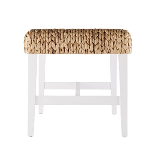SEI Furniture Woven Coffee Table Bench, White - Image 5
