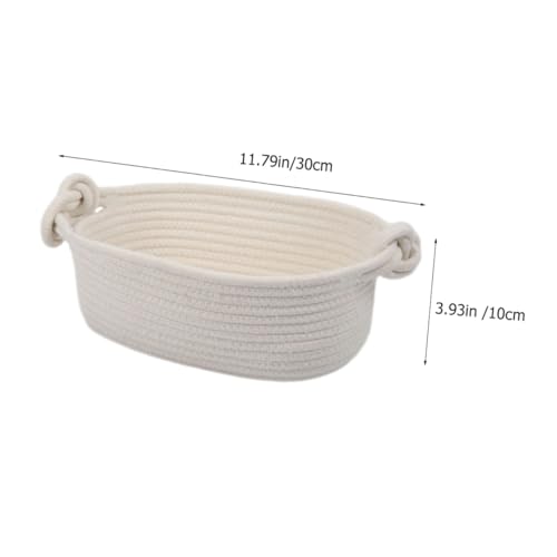 Cesta de almacenamiento textil con asas reforzadas y estructura decorativa 3