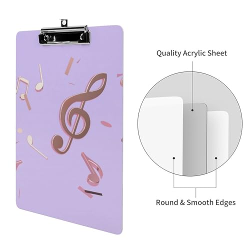 Clipboard Musique A4 et Porte-Documents Rigide pour Prendre des Notes Partout