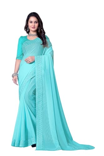 Image of FASHION Women's Trendy Banarasi Kanjivaram Navy Color Art Silk Saree with Blouse Material