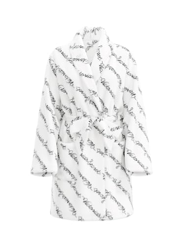 Victoria's Secret Short Cozy Robe Color White Script New