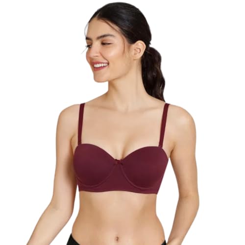 Image of BEWILD Women Balconette Bra | Lightly Padded Comfort | Soft Breathable Cotton Fabric | Seamless Design | Wirefree Comfort | Supportive Fit | Stylish Underwear