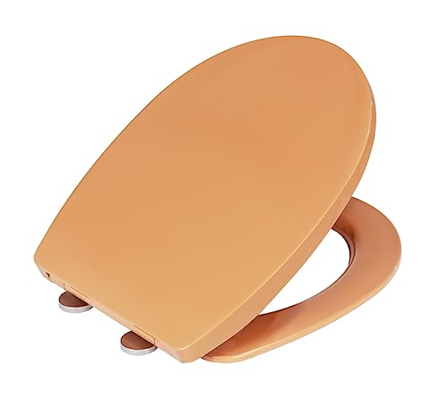 WENKO Abattant WC Tilos avec système d'abaissement automatique thermoplastique incassable Système Easy-Close en acier inoxydable Fix-Clip Fixation hygiénique 36,5 x...