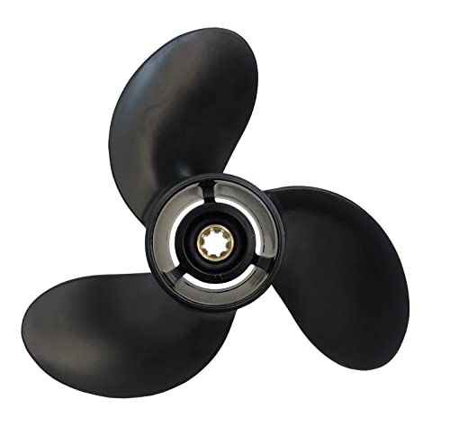 Image of Boat Outboard Propeller for Mercury 6-15HP 8 Spline Tooth 48-828156A12 Aluminium Alloy Marine Engine Propeller 9 x 9 Black 3 Blade