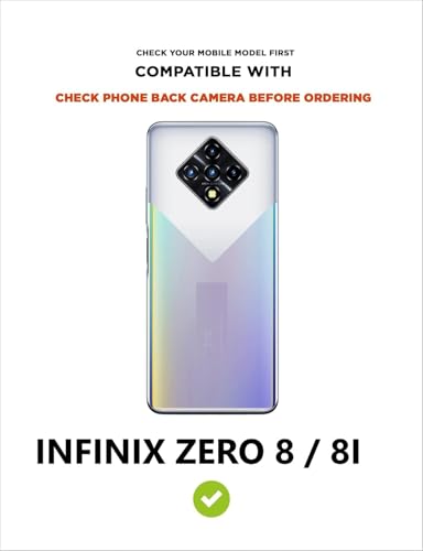 Image of COVERBLACK Soft Rubber Silicon Clear Back Cover Compatible Model for Infinix Zero 8 - Transparent