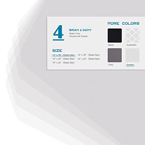 Image of BRIAN & DANY Wire Shelf Liner 14 inch X 36 inch, Heavy Duty Shelf Liners for Wire Shelving, Waterproof Protector Mats, Set of 4, Transparent