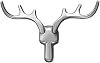 HAORUN Metal Decorative Antler Shape Wall Hook Modern Deer Design Durable Wardrobe Hook Silver