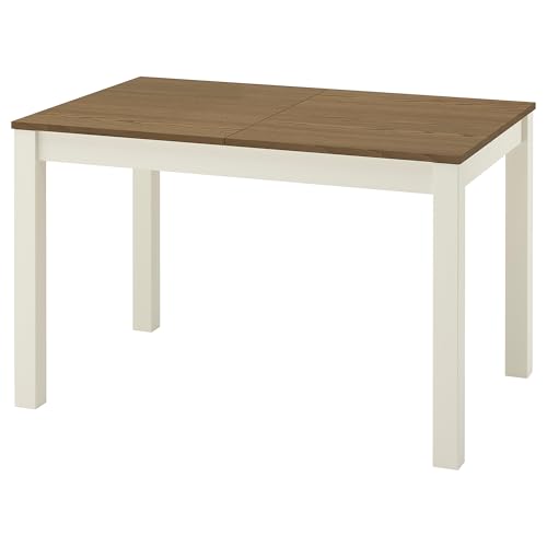 Table extensible ÅLHULT beige et marron 120 à 170 x 80 cm