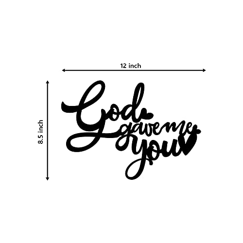 Image of eCraftIndia God Gave Me You Wooden Wall Decor for Living Room Bedroom| Home Wall Decor Items| Wall Art for Home Decor Valentine Gift for Girlfriend Boyfriend Husband Wife Her Him| Valentine Decoration