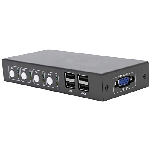 KVM Switch 4 Input 1 Output 4 Poorten VGA Iron Shell USB2.0 Computer Host Accessoire, KVM Switcher Ondersteuning Voor… - Image 6
