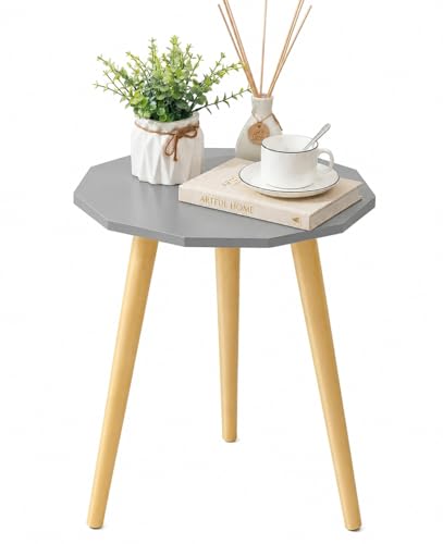 Image of UHUD CRAFTS Multipurpose Wooden Coffee Table /Centre Table /Side Table /End Table /Tea Table for Living Room, Bedroom, Balcony & Office - Grey - 14x17 Inches
