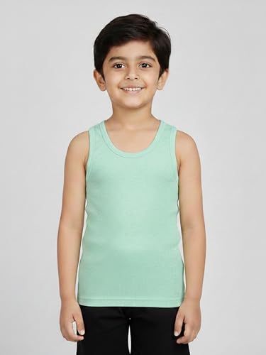 Image of KiddoPanti Boys 100% Cotton Vest Pack of 3 | Cotton 1x1 Rib Knit Sleeveless Innerwear | Soft & Breathable Kids Vest