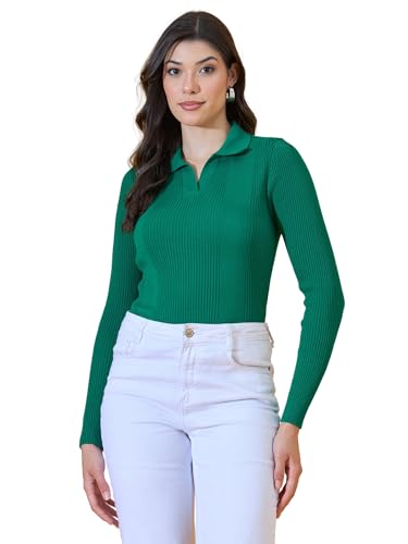 Image of 98 Degree North Women Spread Collar Sweater-G1577-BLACK