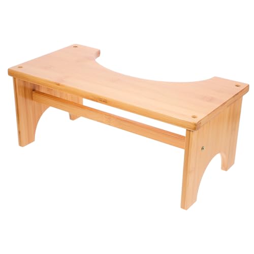 ZUNOXAZ 竹製防滑底トイレステップスツール 大人 用コンパクト軽量耐久バスルーム踏み台 快適人間工学設計