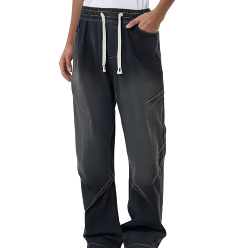 Men's Casual Bootcut Denim Pants Classic Straight Leg Jeans Comfortable Stretchable Trousers for Daily Wear