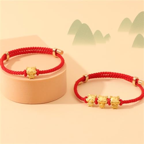 Image of Year of The Dragon 2024 Bracelet Dragon Red String Bracelet Chinese Zodiac Dragon Bracelet Chinese New Year Dragon Bracelet New Year Gift for Women