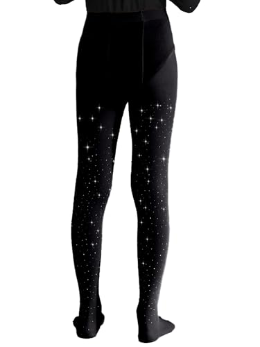 Girls Soft Smooth Microfiber Footed Tights Toddler Glittery Rhinestone Ballet Dance Leggings Pantyhose2