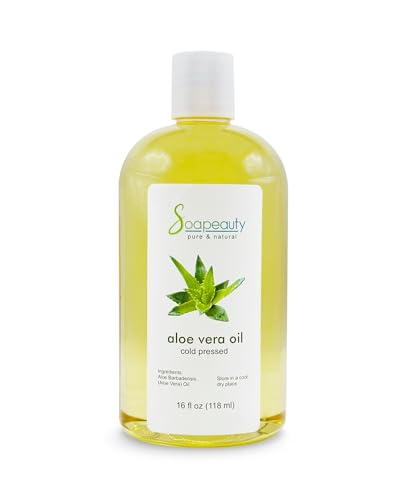 Soapeauty ALOE VERA OIL for Skin, Face, Hair | Moisturizes and Soothes | 100% Natural Oil Cold Pressed - 16 Fl Oz