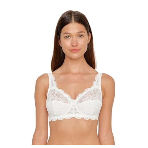 Susa Damen Bügel aus Elastischer Spitze Latina 7814 Bügelloser BH, Elfenbein (Champagner 002), 105F