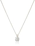 14k gold 1cttw swarovski zirconia round pendant with chain