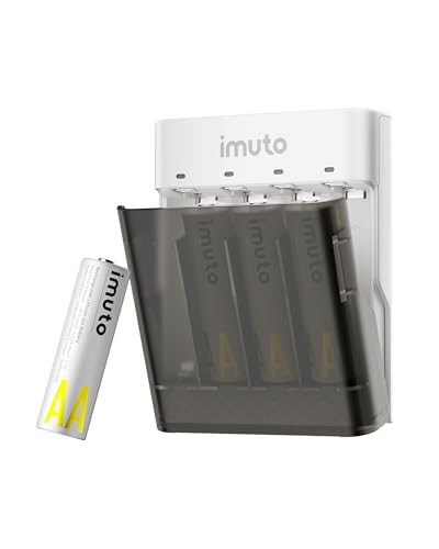 imuto AA Battery Emergency Charger with 3600mWh Rechargeable AA Batteries