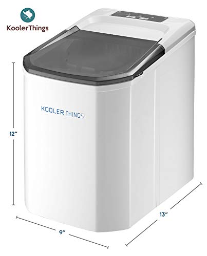 Automatic Self-Cleaning Portable Electric Countertop Ice Maker Machine With Handle, 9 Bullet Ice Cubes Ready in 7 minutes, Up to 26lbs in 24hrs With Ice Scoop and Basket