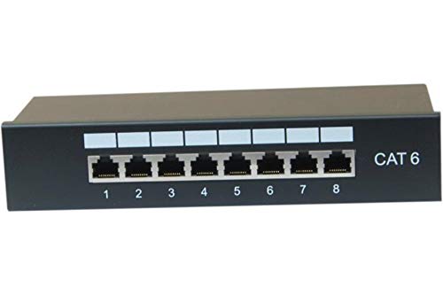 Panel de conexiones RJ45 Rackable 10 '8 puertos Cat6 STP