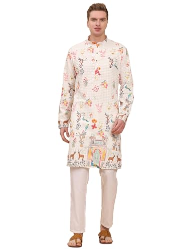 Mens Indian Traditional Cotton Kurta Sets, Men Kurta Set Indian Wedding Dress (A-125)