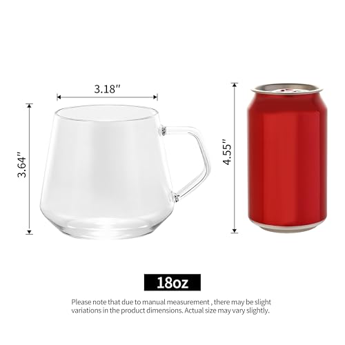 Taza de vidrio borosilicato 18 oz con asa antiquemaduras miniatura 3