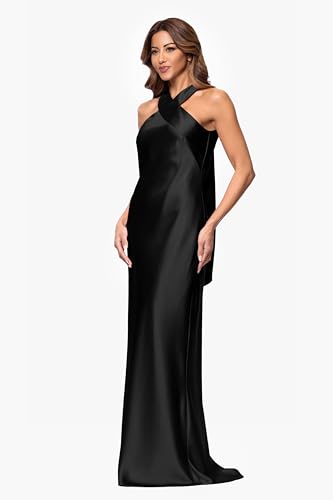 Image of Xscape Women's Xscape Women's Scuba Crepe Embellished Long Sleeve Drop Shoulder Floor Length Dress