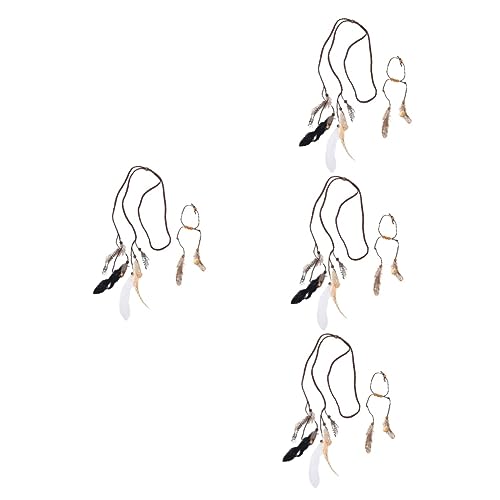 Consejos y comparativas para Comprar Vestidos boda gitana comprados en linea. 34 NOLITOY 4 Juegos Pulsera Con Diadema De Disfraz De Buho Tocado Inspirado Penacho Disfraz De Gitana Vestido Vikingo Boda Nupcial De Vestuario Encantador India Novia