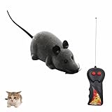Remote Control Mouse Cat Toy, Realistic RC Interactive Pet Toy with Wireless Controller, Forward and Backward Movement, Gray Plush Electronic Mouse for Cats and Dogs, Funny Pet Teaser for Indoor Cats