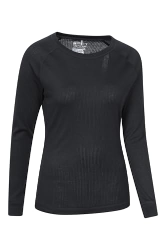 Mountain Warehouse Talus Womens Long Sleeves Baselayer Top - Thermal Underwear, Lightweight, Breathable, Warm & Easy Care - Autumn, Winter & Outdoors Black (Round Neck) Women's Size 12 - Image 4