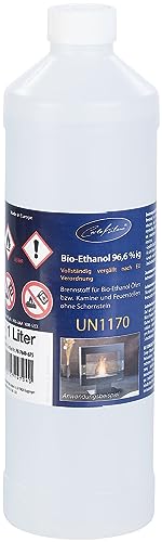 Carlo Milano Bioalkohol: Bio-Ethanol/Bio-Alkohol für Deko-Kamine, 1 Liter (Bioethanol für Tischkamin, geruchsneutrale Bio-Ethanol, Tischfeuer)