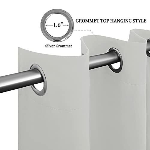 Image of Easy-Going Blackout Curtains for Bedroom, Solid Thermal Insulated Grommet and Noise Reduction Window Drapes, Room Darkening Curtains for Living Room, 2 Panels(52x63 in, Greyish White)