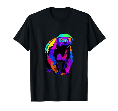 Pop Art Honey Badger camisa Wild Zoo animal Lover Zookeeper t-shirt, Preto, S