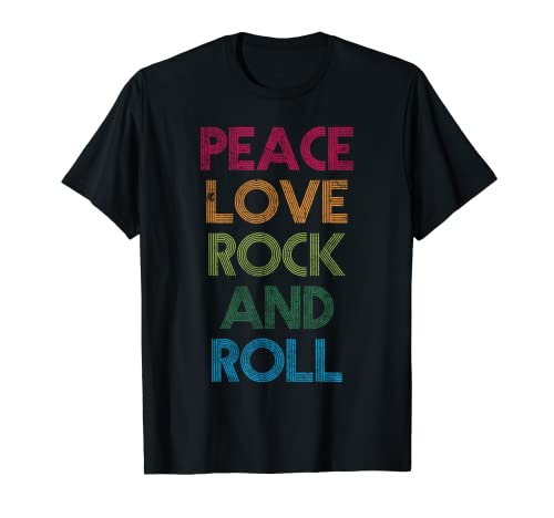 Peace Love Rock & Roll, J'aime le Rock & Roll, Cool Rock & Roll T-Shirt